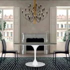 Spisebord med rund plade i høj kvalitet Fenix Made in Italy - Dollars Viadurini