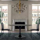 Spisebord med rund plade i høj kvalitet Fenix Made in Italy - Dollars Viadurini