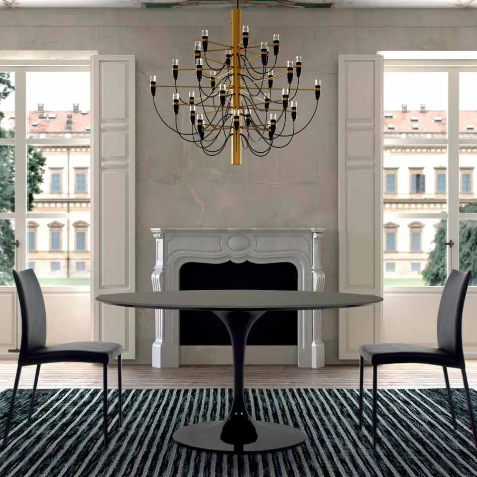 Spisebord med rund plade i høj kvalitet Fenix Made in Italy - Dollars Viadurini