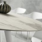 Spisebord med rund Laminam Top Made in Italy - Lingotto Viadurini