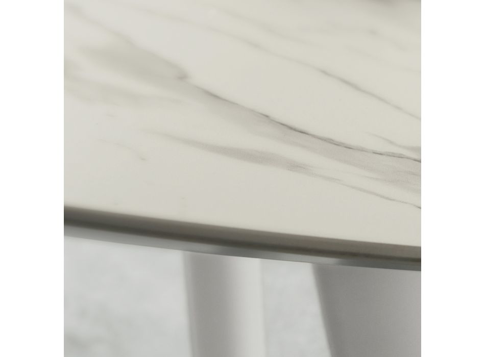 Spisebord med rund Laminam Top Made in Italy - Lingotto Viadurini