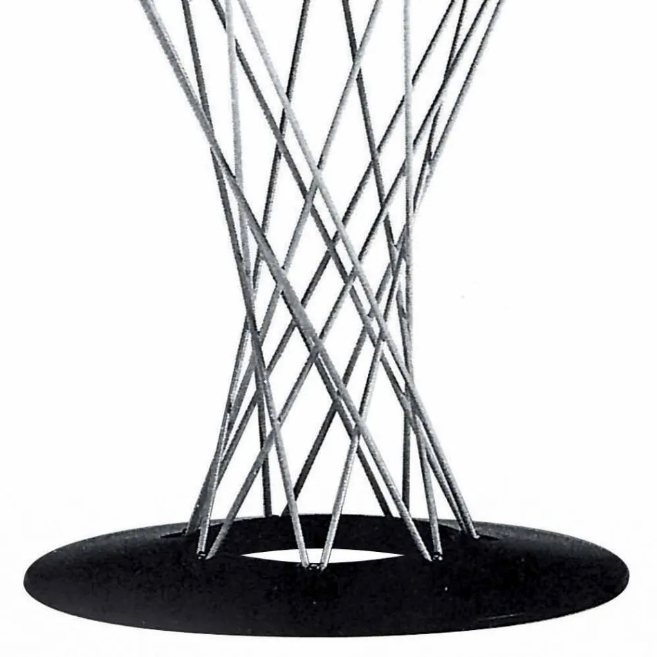 Spisebord med rund plade i sort laminat Fremstillet i Italien - Plaza Viadurini