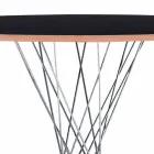 Spisebord med rund plade i sort laminat Fremstillet i Italien - Plaza Viadurini