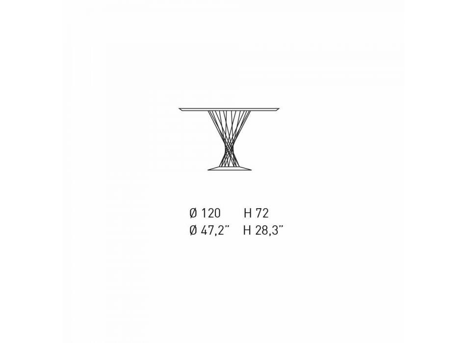 Spisebord med rund plade i sort laminat Fremstillet i Italien - Plaza Viadurini