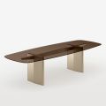 Opalia 320 cm spisebord i glas og metal, fremstillet i Italien