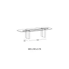 Opalia 320 cm spisebord i glas og metal, fremstillet i Italien Viadurini