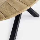 Udendørs spisebord med oval teakplade, Homemotion - Selenia Viadurini