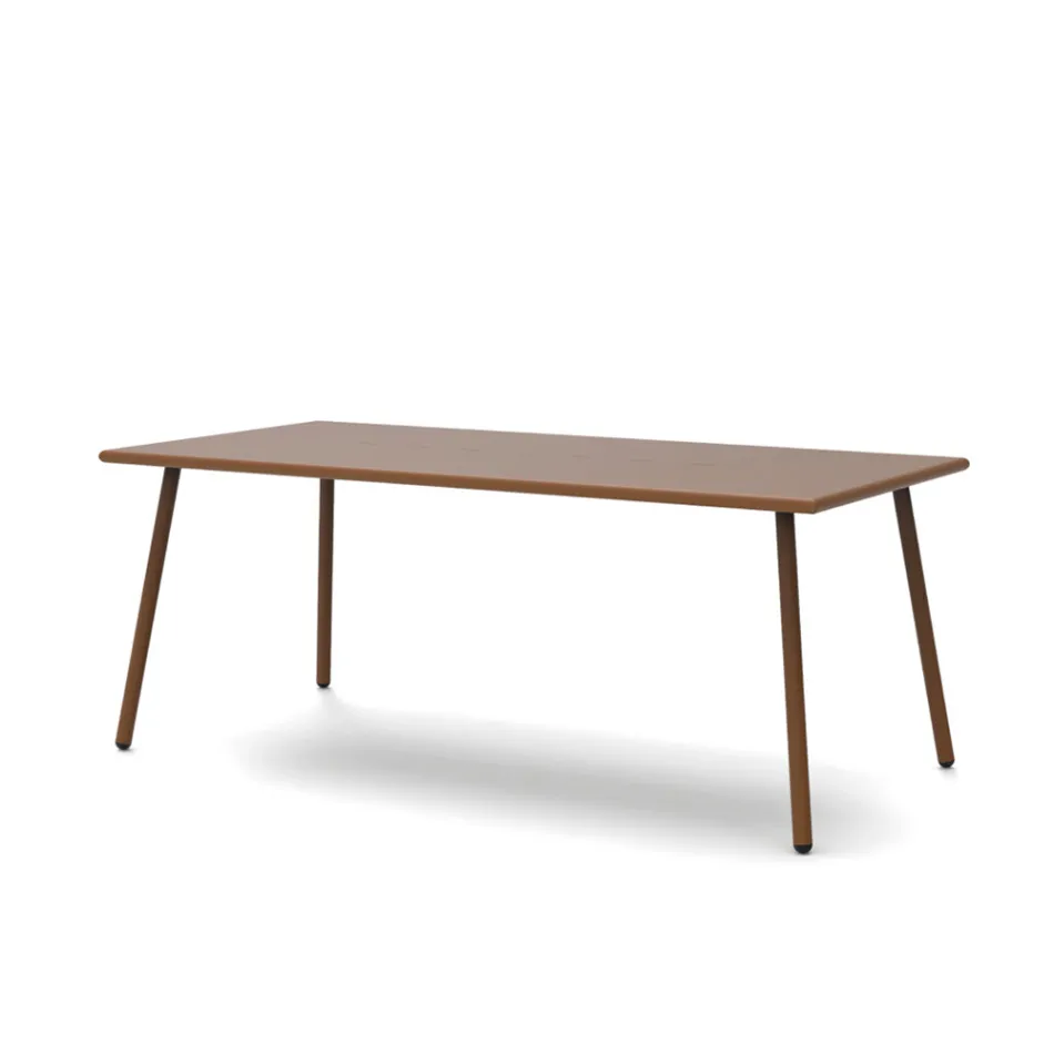 Rektangulært udendørs spisebord i galvaniseret stål Fremstillet i Italien - Elvia Viadurini