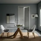 Stue Spisebord Glasplade og træben - Botanisk Viadurini