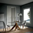 Stue Spisebord Glasplade og træben - Botanisk Viadurini