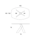 Stue Spisebord Glasplade og træben - Botanisk Viadurini