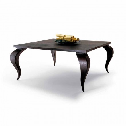 Spisebord luksuriøst design i massivt træ, fremstillet i Italien, Tråd Viadurini