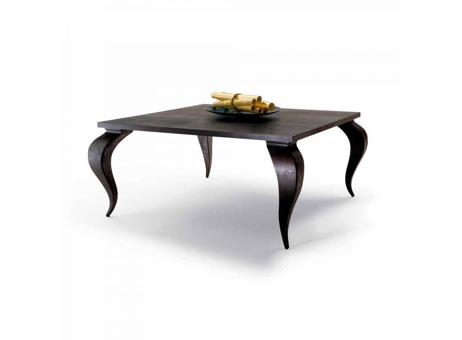 Spisebord luksuriøst design i massivt træ, fremstillet i Italien, Tråd Viadurini