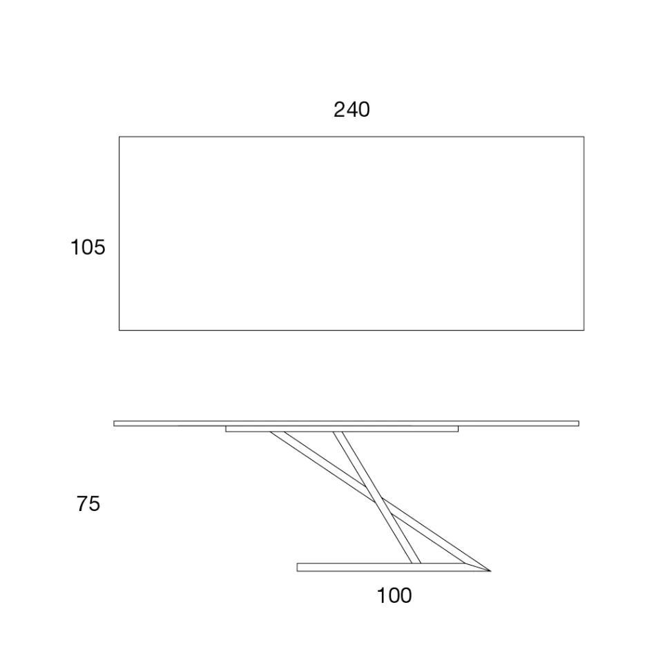 Design spisebord i metalplade i Canaletto valnød - Zorato Wood Viadurini