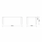 Design spisebord i naturlig valnød design, L200xP100cm, Yvonne Viadurini