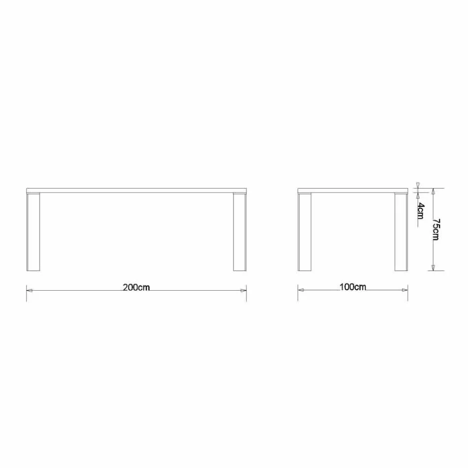 Design spisebord i naturlig valnød design, L200xP100cm, Yvonne Viadurini