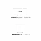 Spisebord moderne design 100x200 cm i træ og metal Plant Viadurini