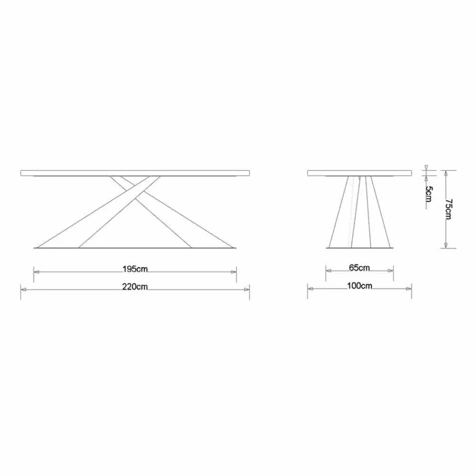 Moderne design spisebord med Elliot lavet i Italien eg top Viadurini