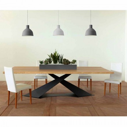 Moderne design spisebord med Elliot lavet i Italien eg top Viadurini