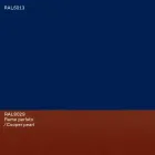 Moderne design ovalt spisebord i blå MDF og kobber fremstillet i Italien - Oku Viadurini