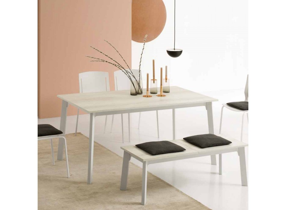 Design spisebord, der kan udvides med 6/8 sæder - Arnara Basic Viadurini
