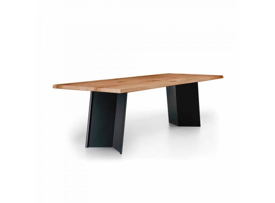 Design spisebord med top af knyttet eg Fremstillet i Italien - Simeone Viadurini