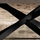 Design spisebord i egetræ og metal lavet i Italien Oncino Viadurini