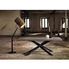 Design spisebord i egetræ og metal lavet i Italien Oncino Viadurini