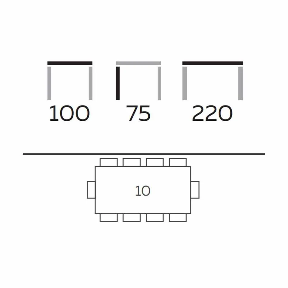Spisebord i moderne design i Gres og aske lavet i Italien - Charol Viadurini