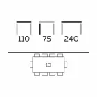 Spisebord i moderne design i Gres og aske lavet i Italien - Charol Viadurini