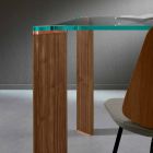 Luksus spisebord Glasplade og træben 4 størrelser - Kuduro Viadurini