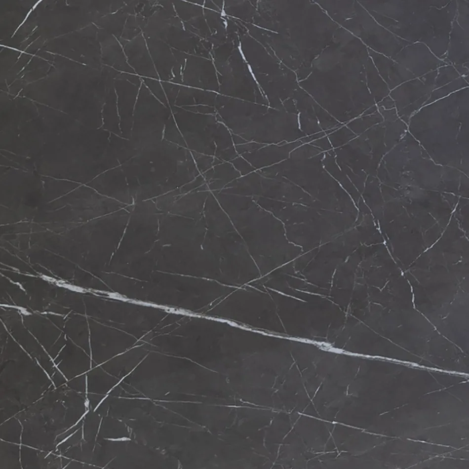 Elliptisk spisebord i stål og poleret keramik Florim - Gelsino Viadurini