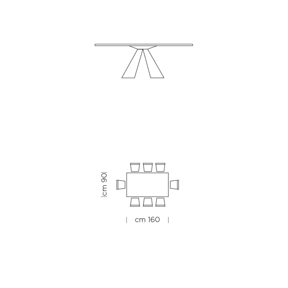 Fineret spisebord med stålbund lavet i Italien - dalmatisk Viadurini