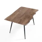 Stål spisebord med Mdf plade i eg finish - Gherardo Viadurini