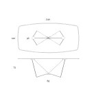 Spisebord i 3 mm keramik og metal understel Made in Italy - Peony Viadurini