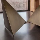 Spisebord i 3 mm keramik og metal understel Made in Italy - Peony Viadurini