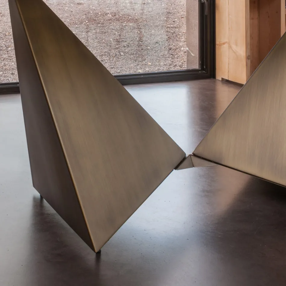 Spisebord i 3 mm keramik og metal understel Made in Italy - Peony Viadurini