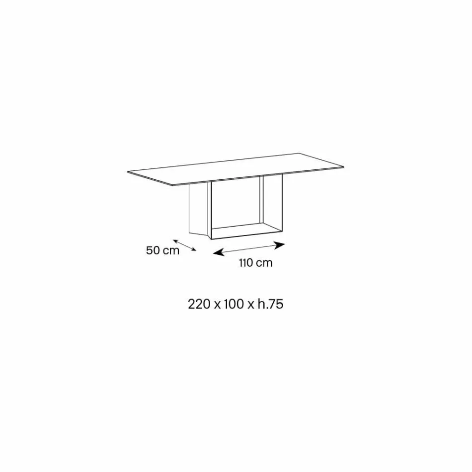 Emperador spisebord af keramik og bronze metal fremstillet i Italien - mørkebrunt Viadurini