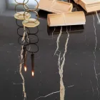 Spisebord i Florim Thunder Night poleret keramik og stål - Medunotav Viadurini