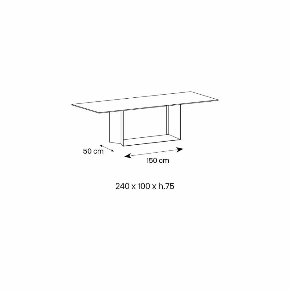 Anthracite Savoy Stone Ceramic spisebord fremstillet i Italien - mørkebrunt Viadurini