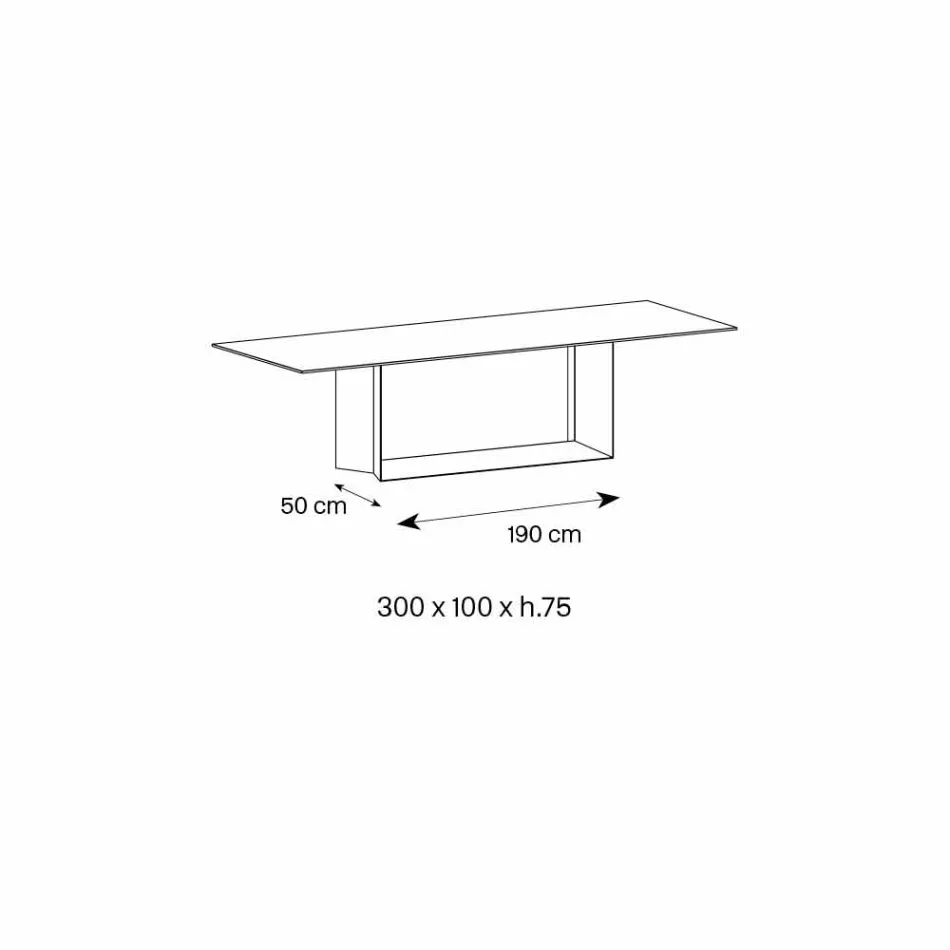 Anthracite Savoy Stone Ceramic spisebord fremstillet i Italien - mørkebrunt Viadurini