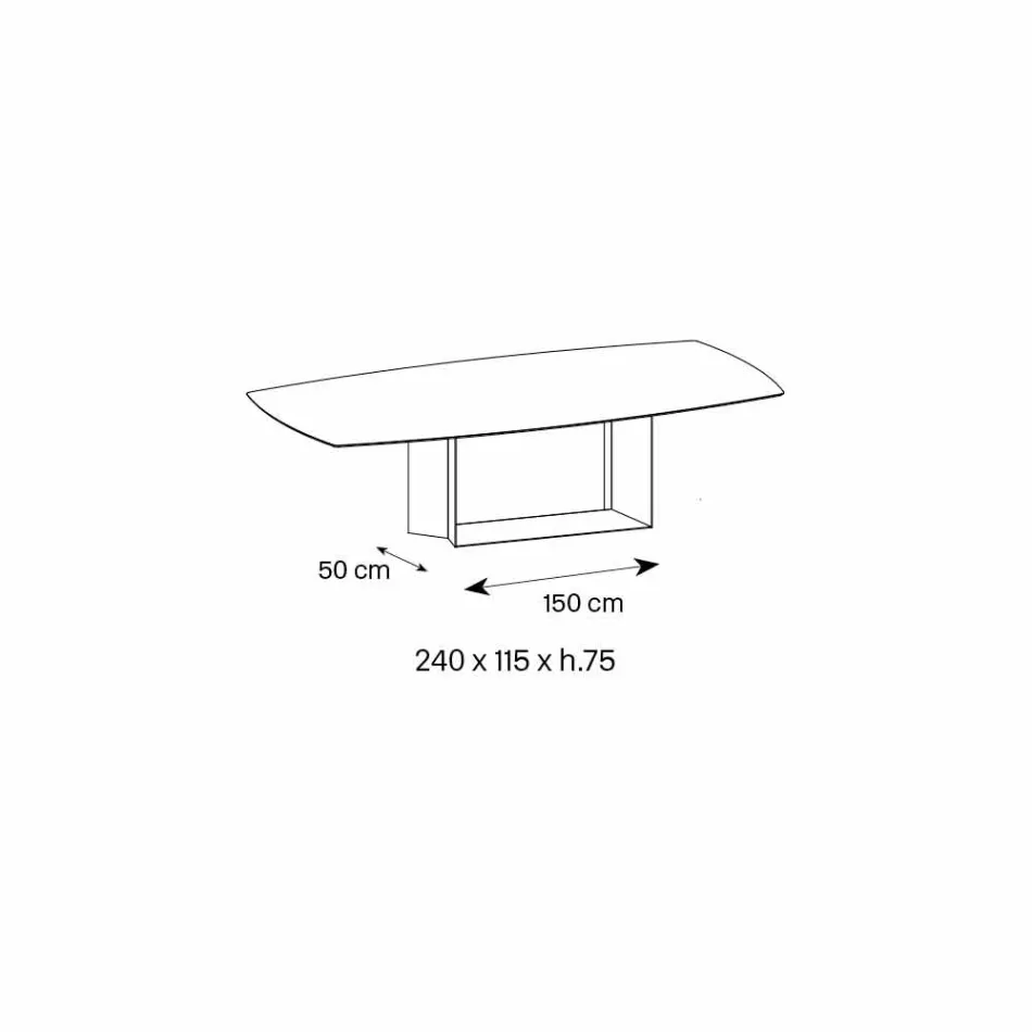 Anthracite Savoy Stone Ceramic spisebord fremstillet i Italien - mørkebrunt Viadurini