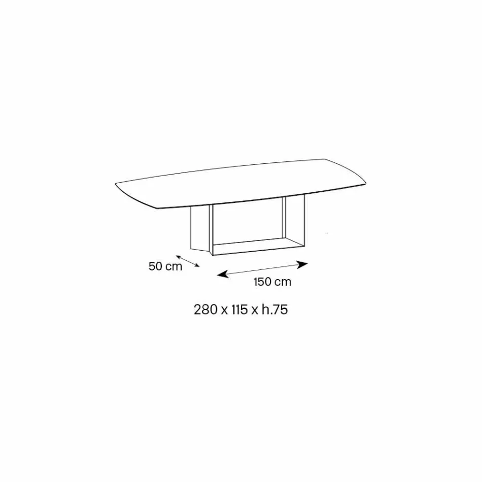 Anthracite Savoy Stone Ceramic spisebord fremstillet i Italien - mørkebrunt Viadurini