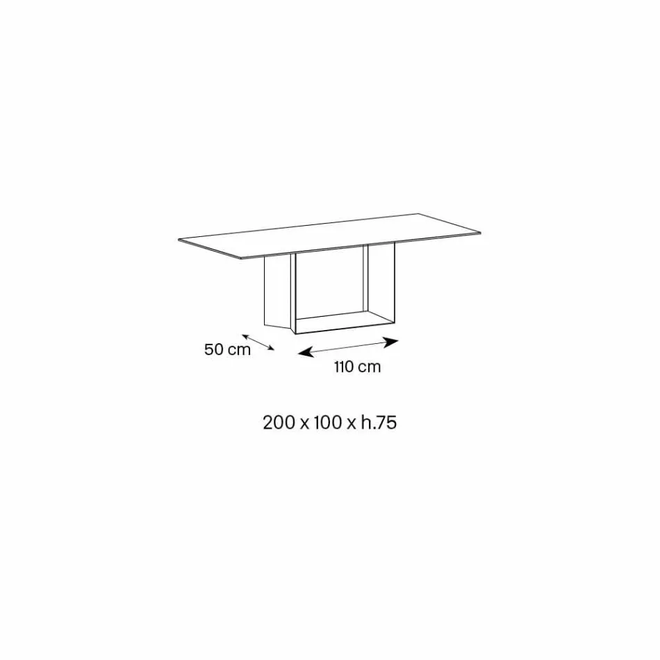 Anthracite Savoy Stone Ceramic spisebord fremstillet i Italien - mørkebrunt Viadurini