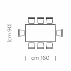 Spisebord i Grå Fenix og lakeret stål Fremstillet i Italien - Settimmio Viadurini