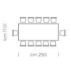 Spisebord i Grå Fenix og lakeret stål Fremstillet i Italien - Settimmio Viadurini