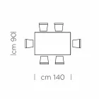 Spisebord i Grå Fenix og lakeret stål Fremstillet i Italien - Settimmio Viadurini