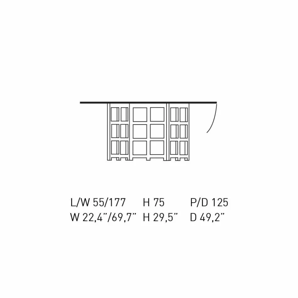 Sortmalet aske spisebord fremstillet i Italien - Sabatino Viadurini