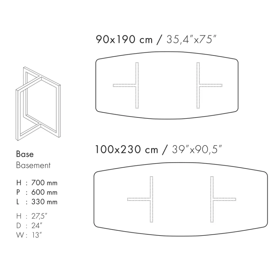 Spisebord i porcelæn stentøj og metal fremstillet i Italien - Emilio Viadurini