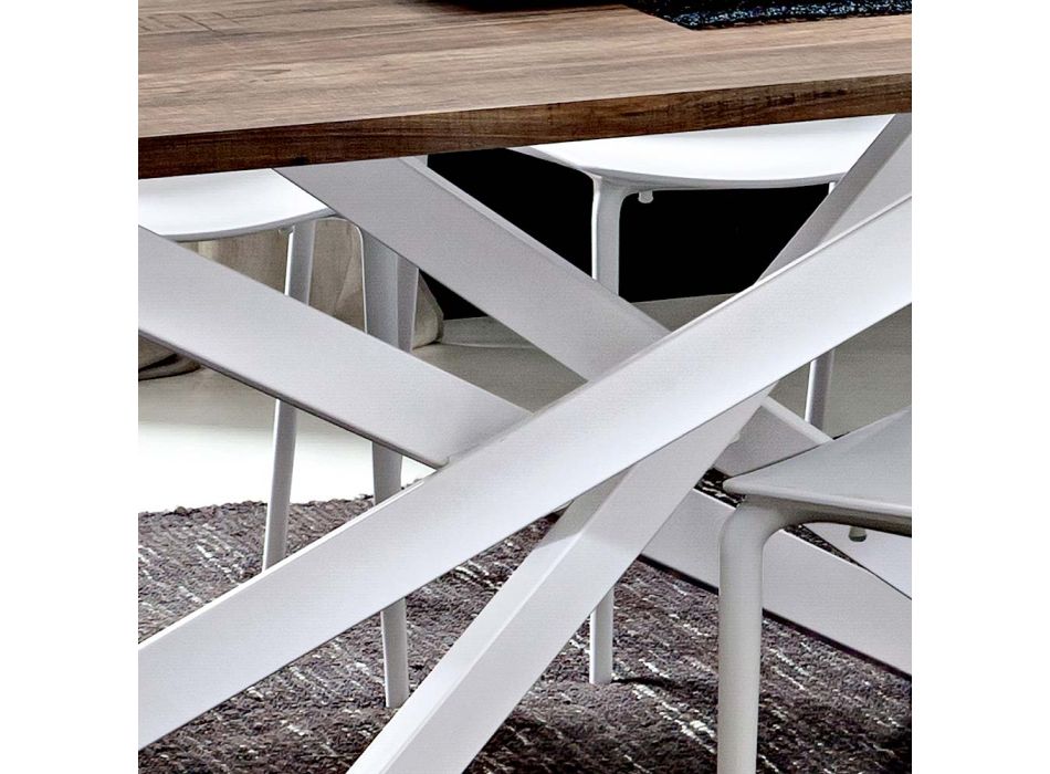 Hpl spisebord med metalbund lavet i Italien, Precious - Carlino Viadurini